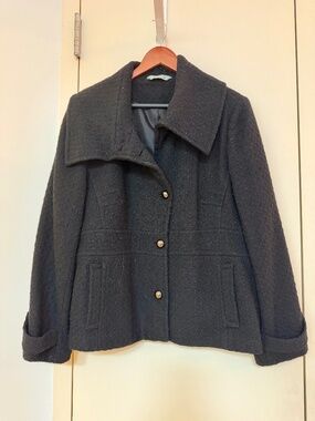 Women's black wool blend jacket UK 18 (approx US 14)